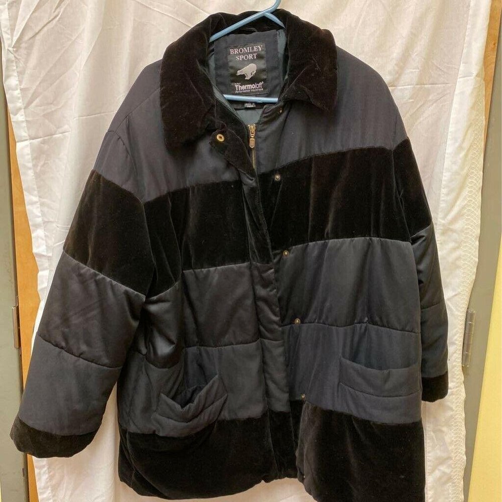 Bromley Sport Mens Puffer Jacket Black Collared L